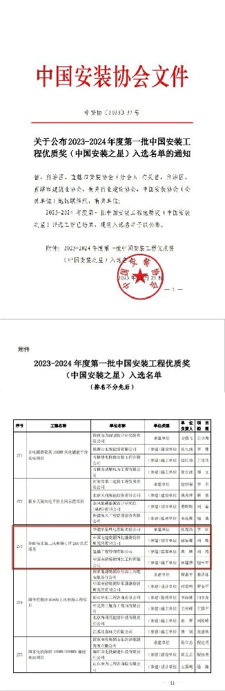 喜報！成功摘“星”！公司監(jiān)理的項目斬獲中國安裝工程優(yōu)質(zhì)獎
