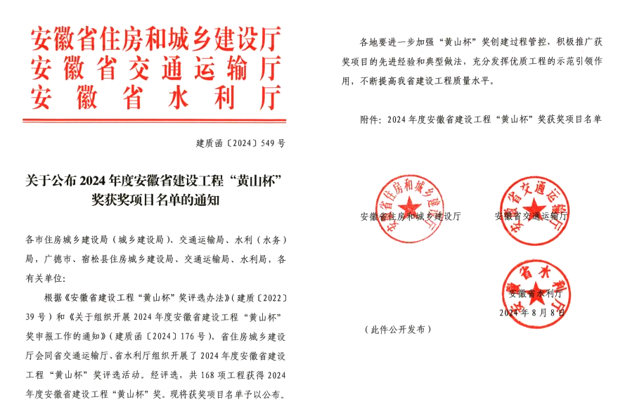 喜報(bào) | 建基咨詢斬獲三項(xiàng)“黃山杯 ”！